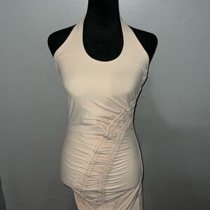 Cream mini dress from SHEIN. Stretchy and sexy! NWT